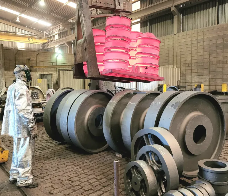 Discos transporte de correia fundido produzida pela Fundição Mundial em aço e ferro fundido sob encomenda