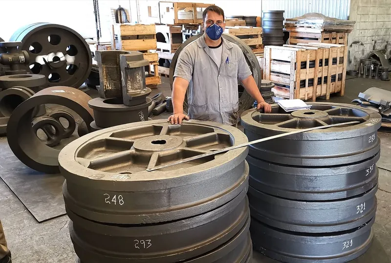 Rodas fundidas produzida pela Fundição Mundial em aço e ferro fundido sob encomenda