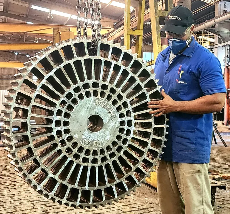 Rotor do forno fundido em aço de grande porte fabricado pela Fundição Mundial